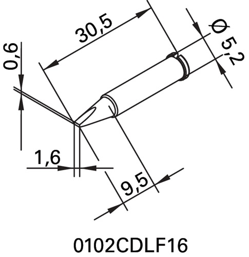 Ersa Soldeertip | beitelvormig | breedte 1,6 mm | 0102 CDLF16/SB | 2 stuks - 0102CDLF16/SB