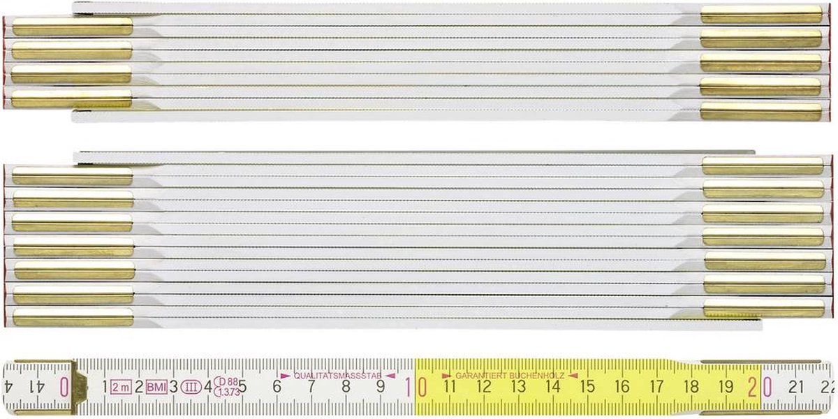 Bmi Duimstok | lengte 3 m | breedte 16 mm | EG III | beukenhout wit-geel | 1 stuk - 984914300WG