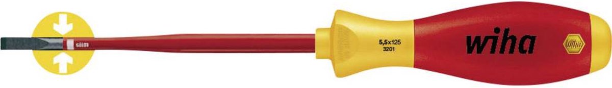 Wiha Schroevendraaier | snedebreedte 4,5 mm | klinglengte 125 mm | VDE geïsoleerd | 1 stuk - 35501