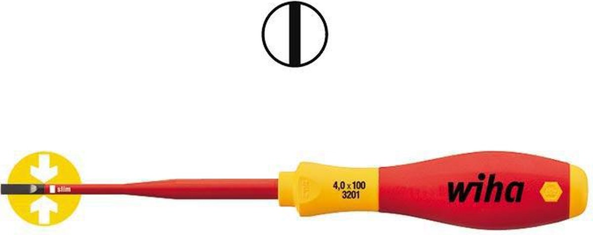 Wiha Schroevendraaier | snedebreedte 4,5 mm | klinglengte 125 mm | VDE geïsoleerd | 1 stuk - 35501