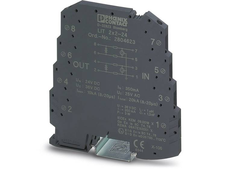 Phoenix Contact 2804623 LIT 2X2-24 Overspanningsafleider Set van 10 stuks Overspanningsbeveiliging voor:elkast 5 kA 10 stuk(s) - Groen