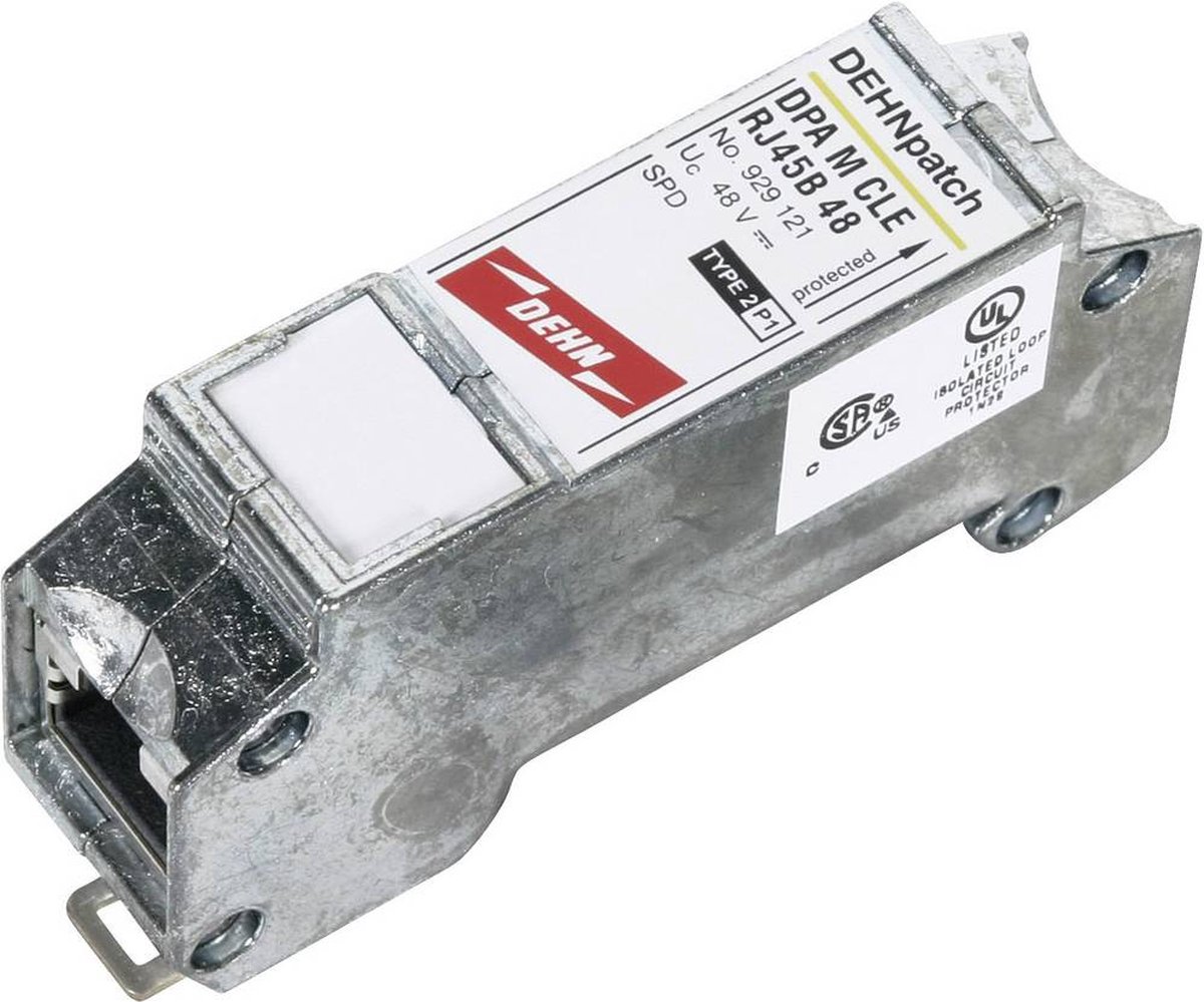Dehn 929121 DPA M CLE RJ45B 48 Overspanningsafleider Overspanningsbeveiliging voor:elkast, Netwerk (RJ45) 10 kA 1 stuk(s) - Groen