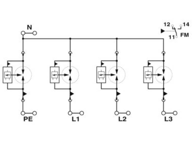 Phoenix Contact 2908264 FLT-SEC-P-T1-3S-440/35-FM Overspanningsafleider 1 stuk(s)