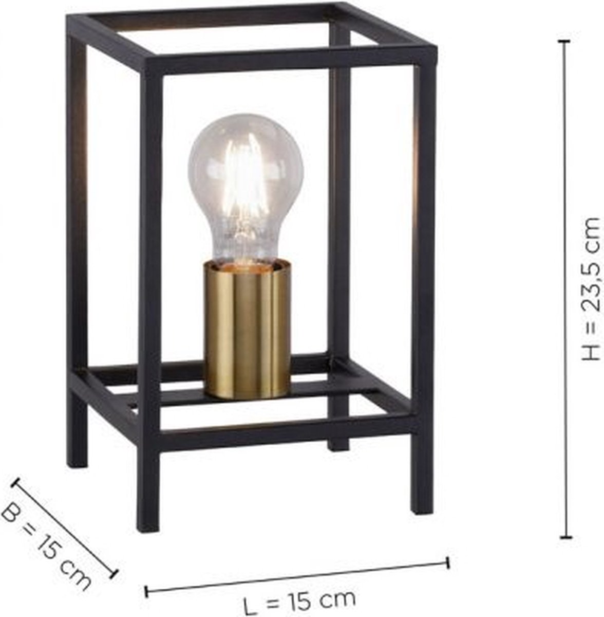 LeuchtenDirekt FABIO 15812-18 Tafellamp E27 - Zwart