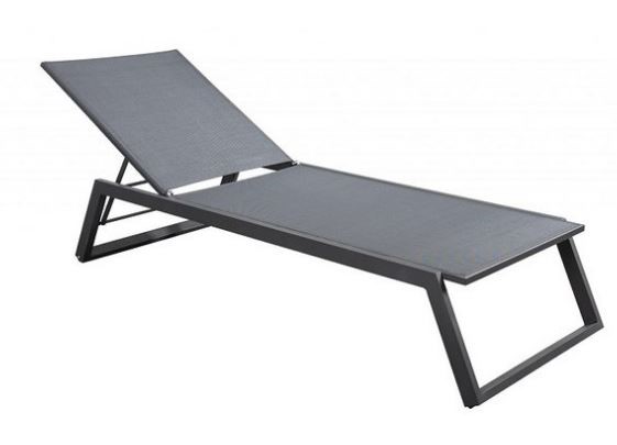 Mizu stackable lounger alu dark grey/carbon textilene