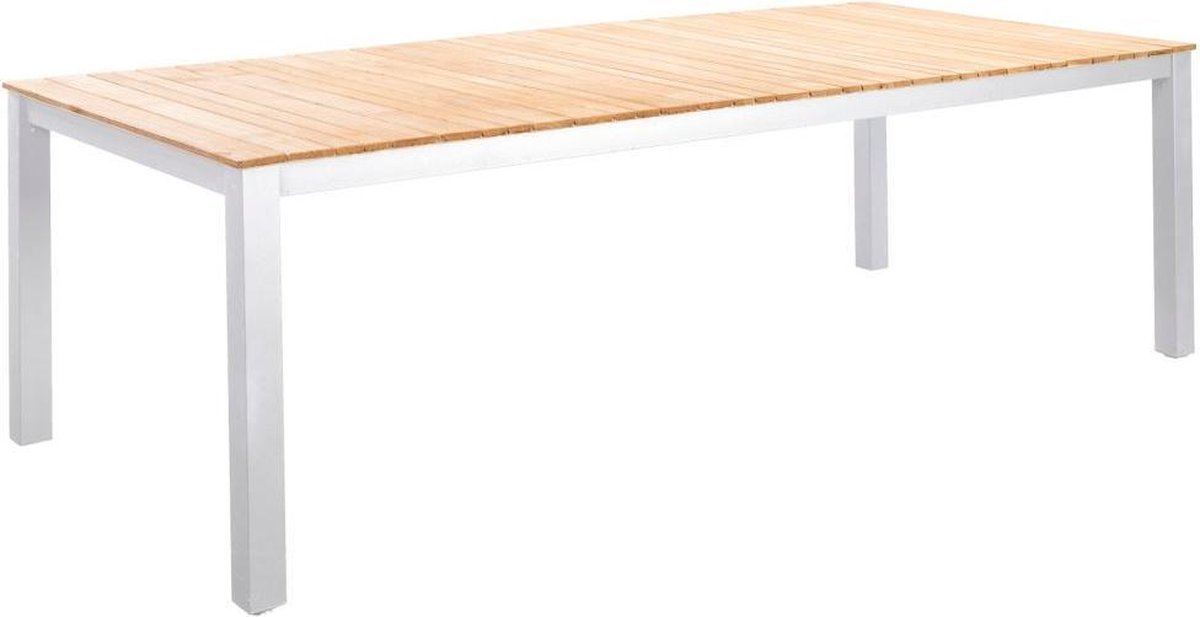 Arashi dining table 220x100cm. alu white/teak - Bruin