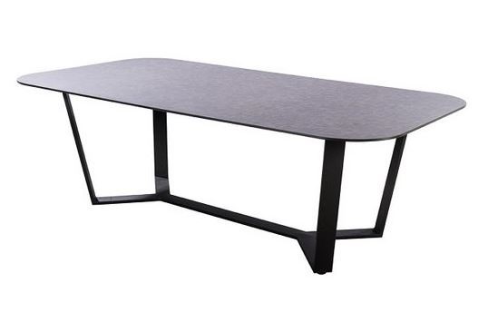 Teeburu table 240x120cm. oval alu black/concrete