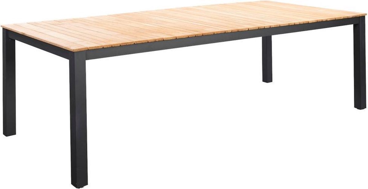 Arashi dining table 220x100cm. alu dark grey/teak - Bruin