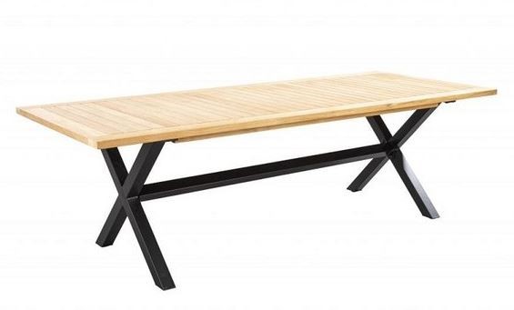 Wakai dining table 236x100cm. alu black/teak - Bruin