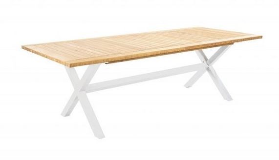 Wakai dining table 236x100cm. alu white/teak