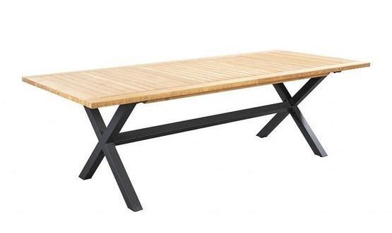 Wakai dining table 236x100cm. alu dark grey/teak