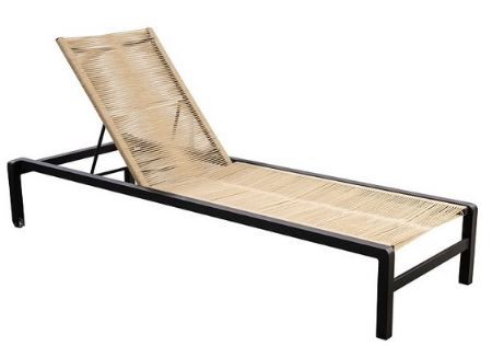 Ishi stackable lounger alu black/rope natural