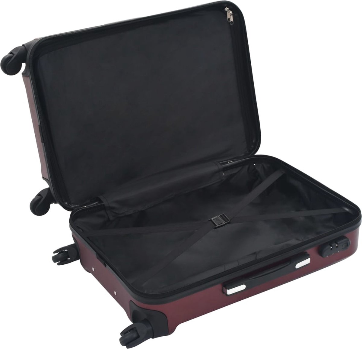 Vidaxl 3-delige Harde Kofferset Abs Wijn - Rood