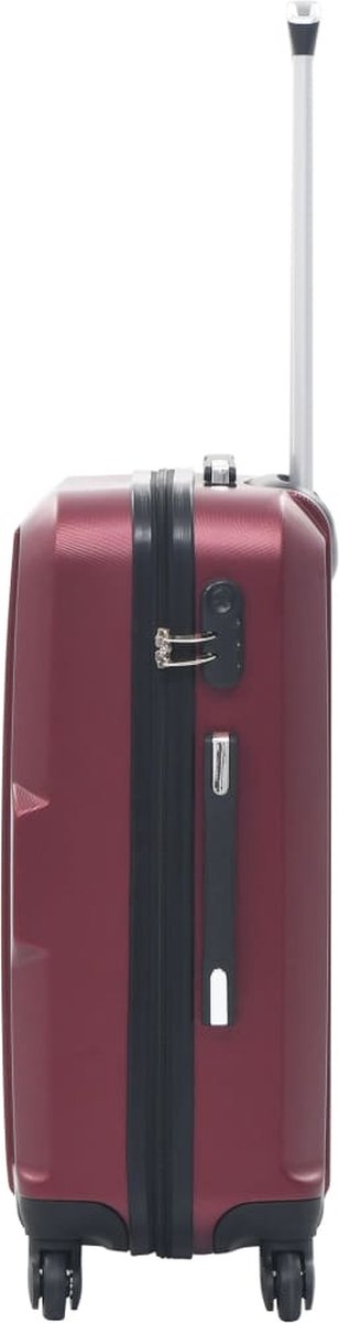 Vidaxl 3-delige Harde Kofferset Abs Wijn - Rood