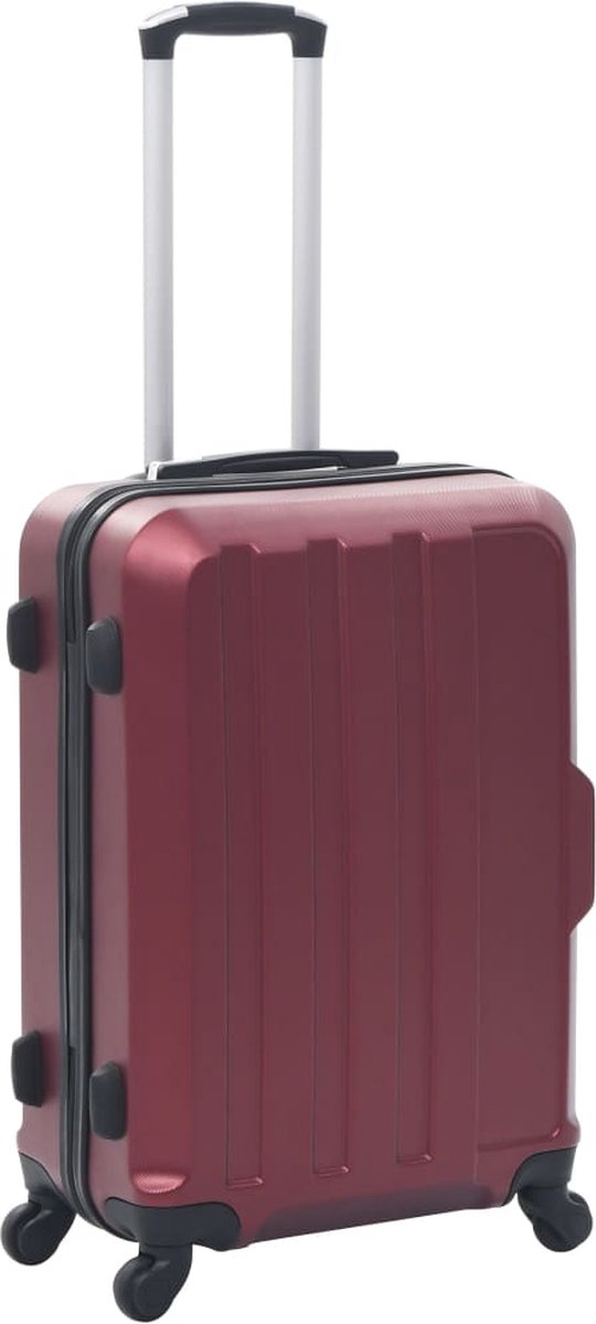 Vidaxl 3-delige Harde Kofferset Abs Wijn - Rood