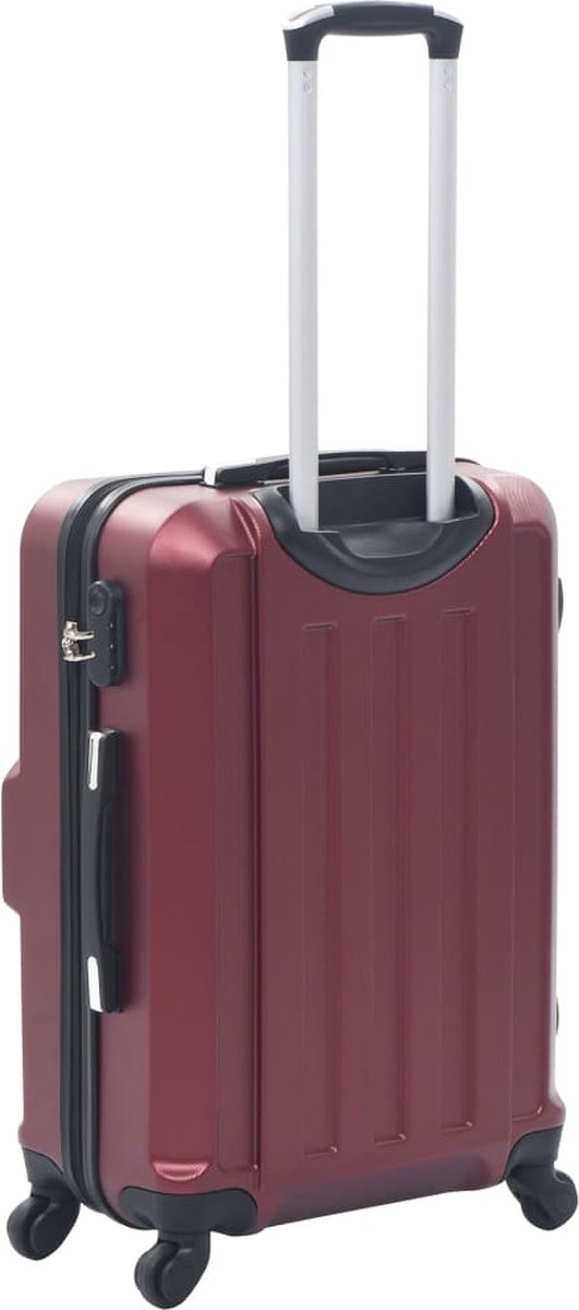 Vidaxl 3-delige Harde Kofferset Abs Wijn - Rood