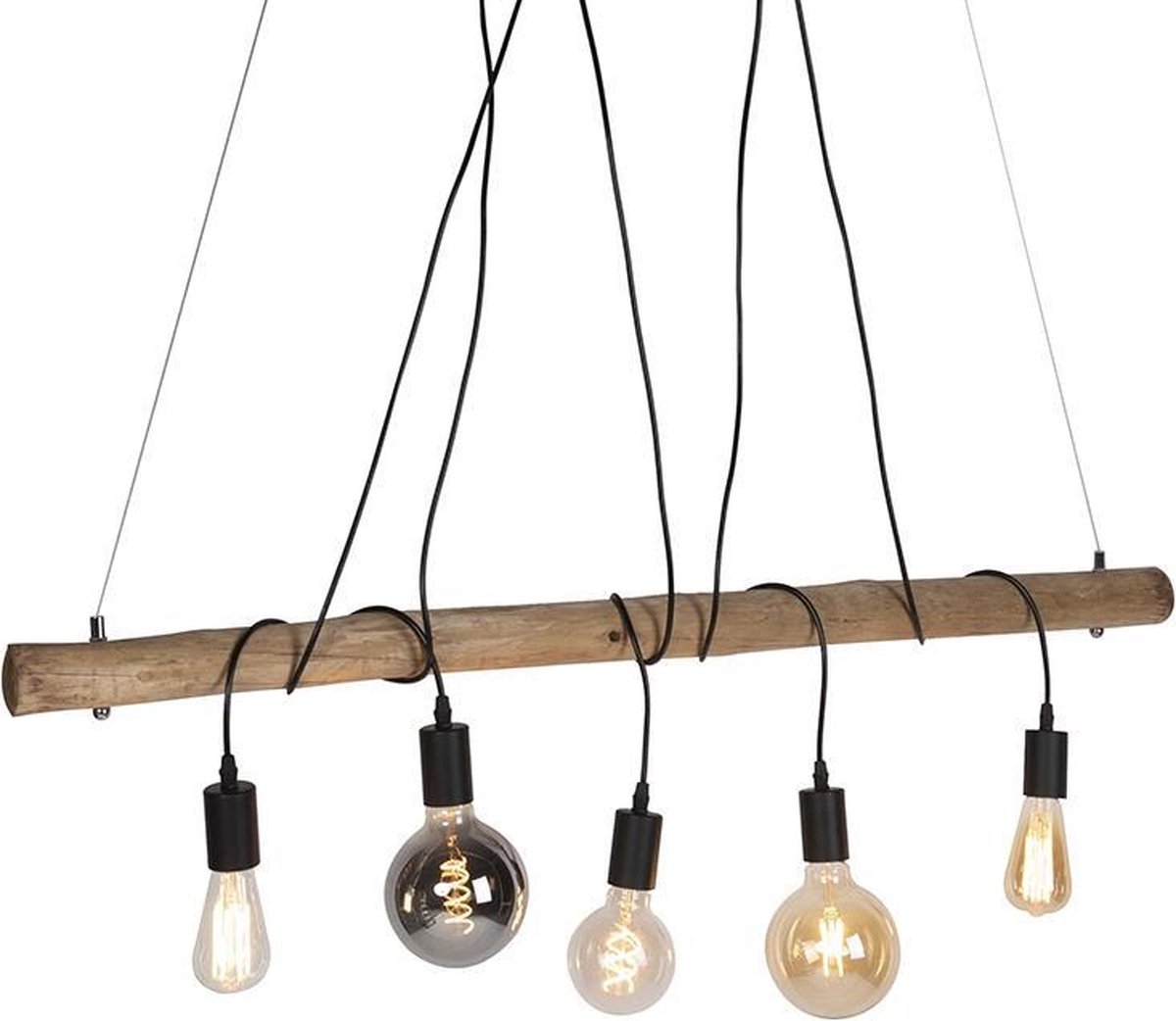 LeuchtenDirekt Damian 15515-18 Pendellamp LED E27 300 W, Hout - Bruin