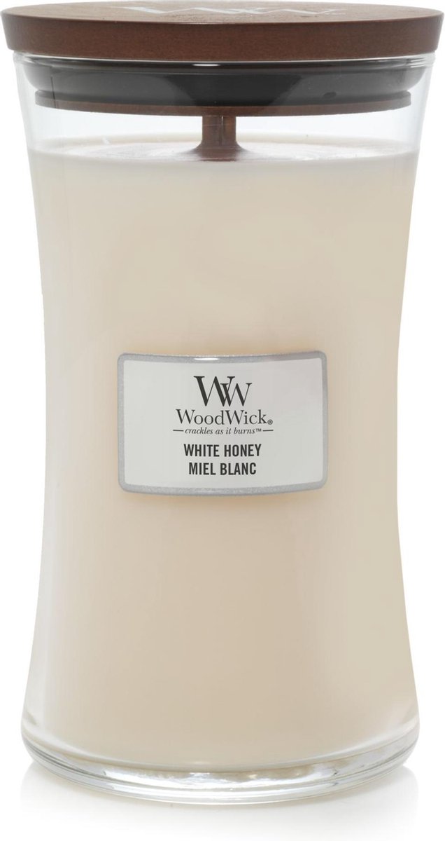 Woodwick Kaars Large White Honey - 18 Cm / ø 10 Cm