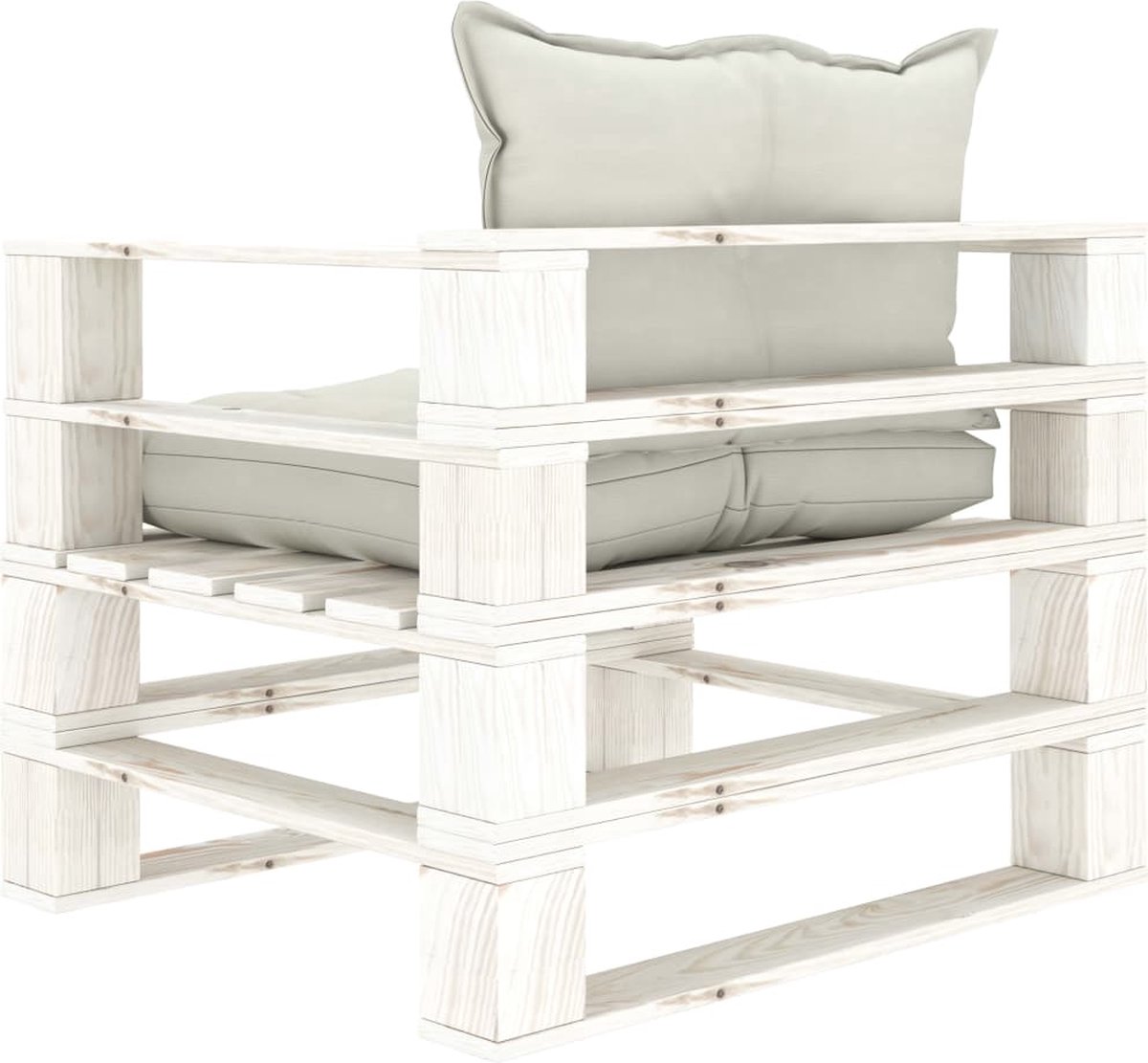 Vidaxl Tuinbank Met Kussens Pallet Hout - Beige