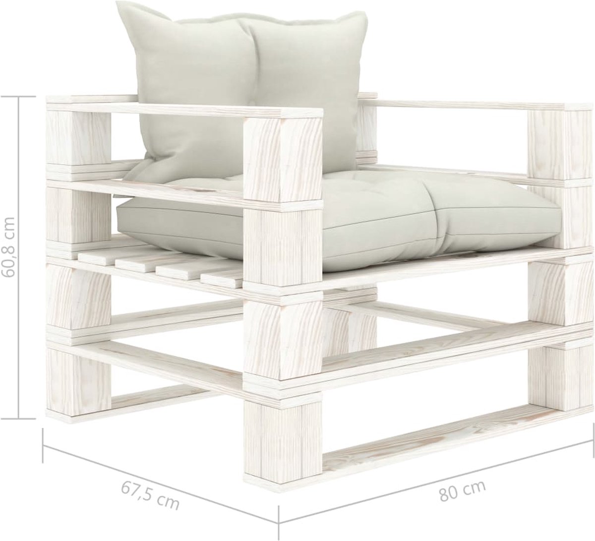 Vidaxl Tuinbank Met Kussens Pallet Hout - Beige