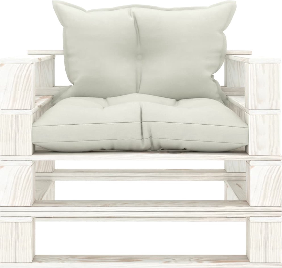 Vidaxl Tuinbank Met Kussens Pallet Hout - Beige