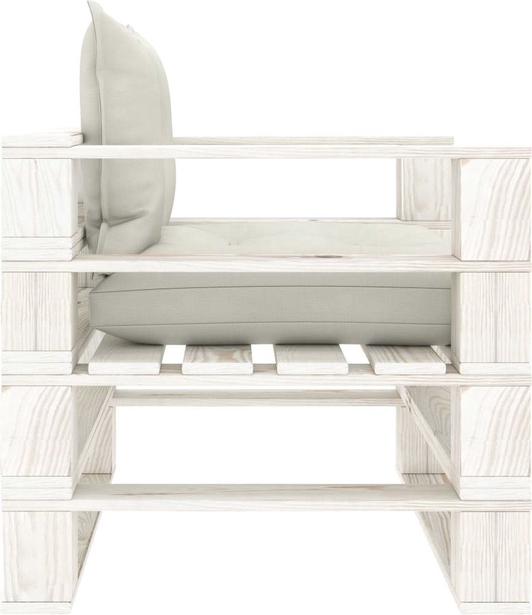 Vidaxl Tuinbank Met Kussens Pallet Hout - Beige