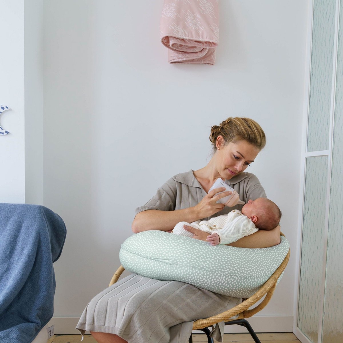 Doomoo Hoes Voor Buddy Voedingskussen Cloudy Kaki - Groen