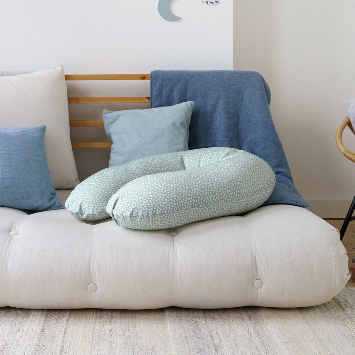 Doomoo Hoes Voor Buddy Voedingskussen Cloudy Kaki - Groen