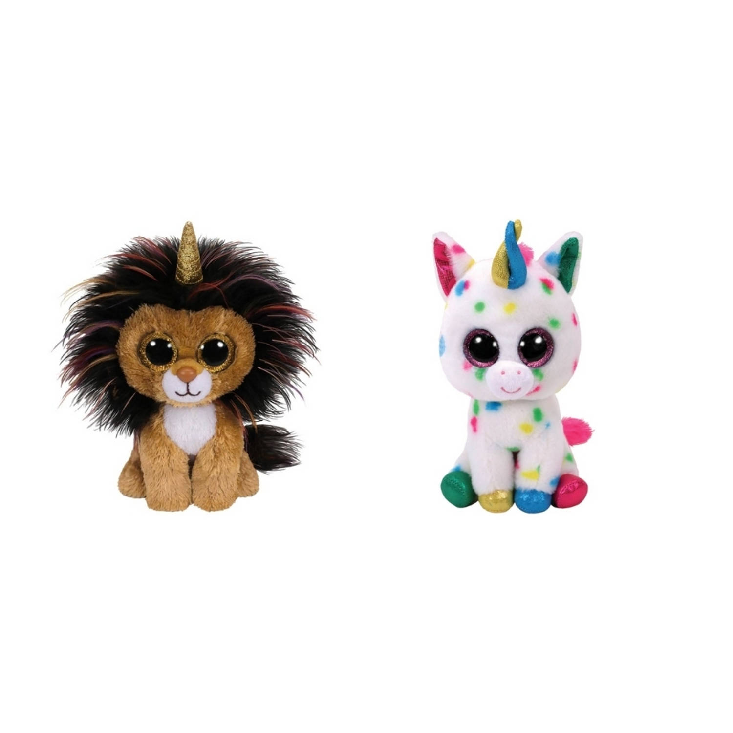 ty - Knuffel - Beanie Boo&apos;s - Ramsey Lion & Harmonie Unicorn