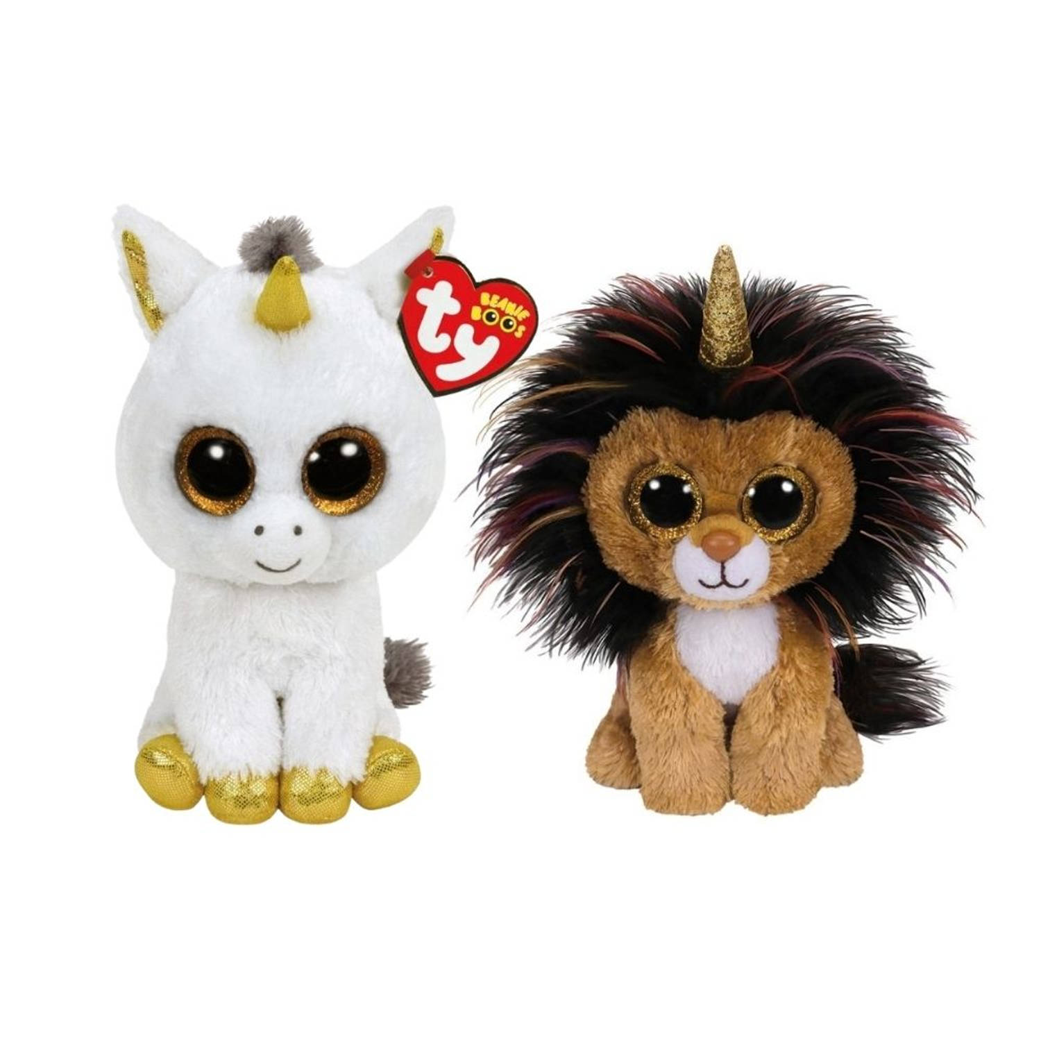 ty - Knuffel - Beanie Boo&apos;s - Pegasus Unicorn & Ramsey Lion