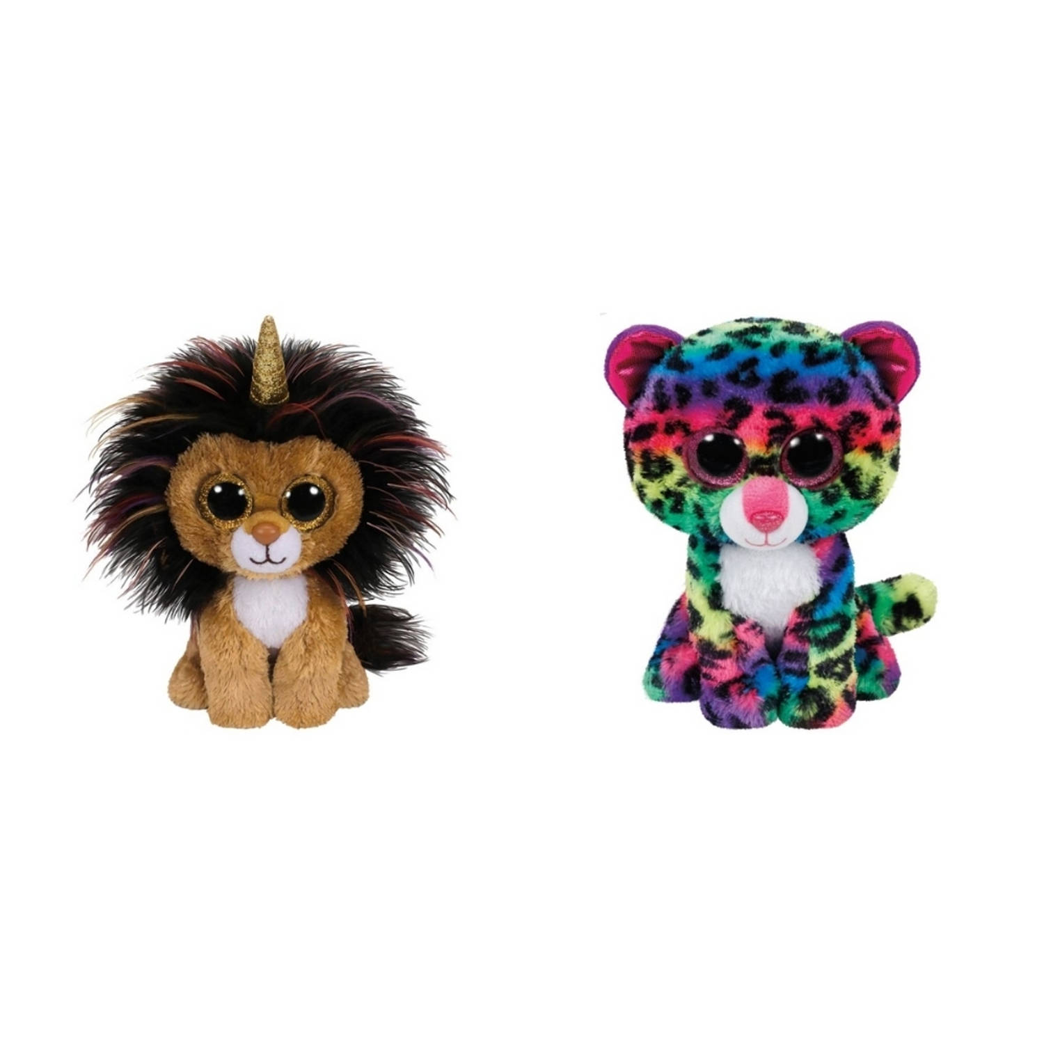 ty - Knuffel - Beanie Boo&apos;s - Ramsey Lion & Dot Leopard
