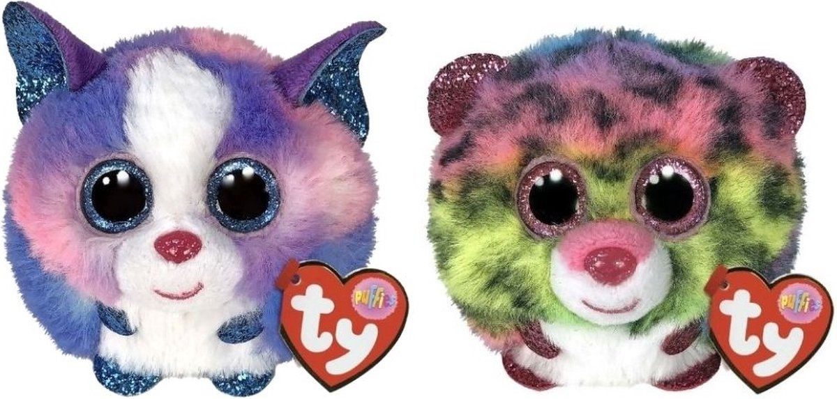 ty - Knuffel - Teeny Puffies - Cleo Husky & Dot Leopard