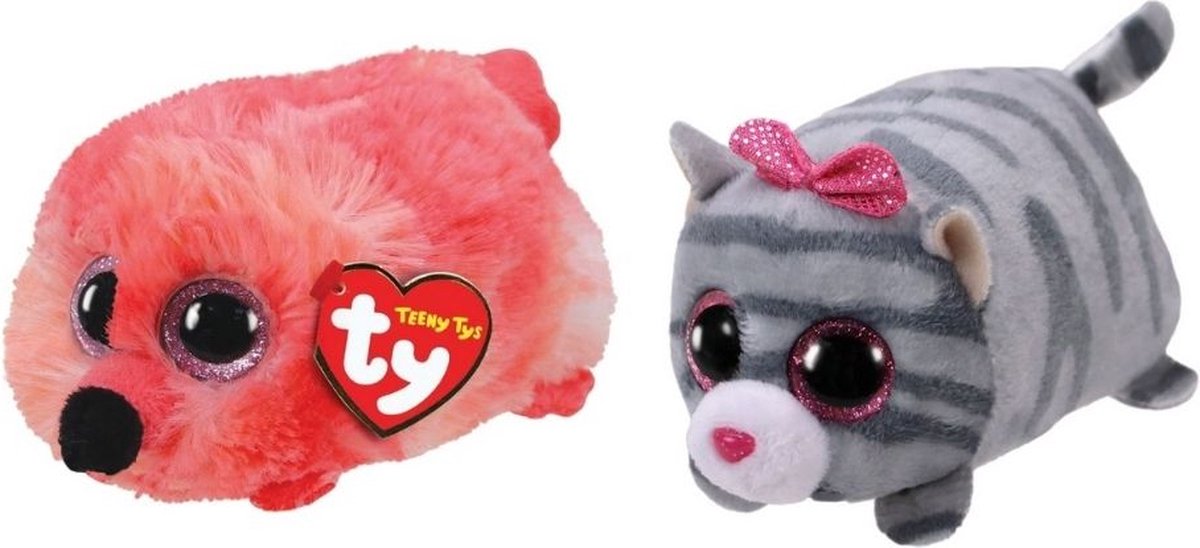 ty - Knuffel - Teeny &apos;s - Gilda Flamingo & Cassie Mouse