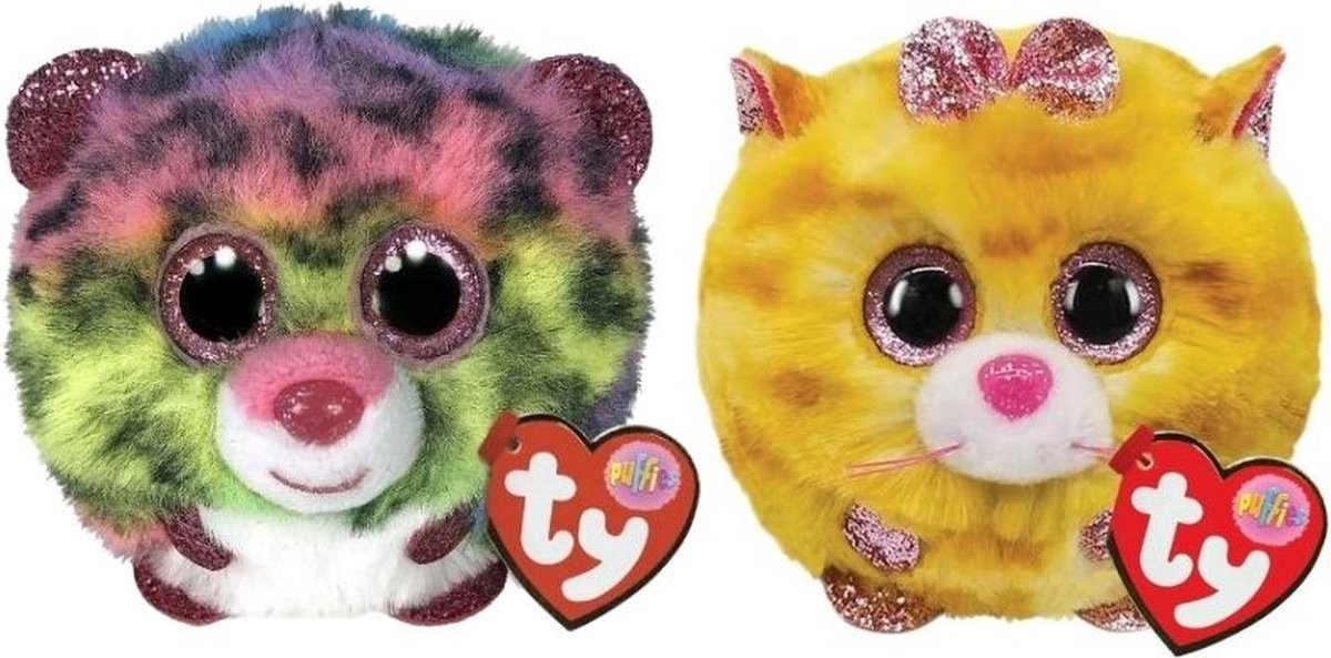 ty - Knuffel - Teeny Puffies - Dot Leopard & Tabitha Cat