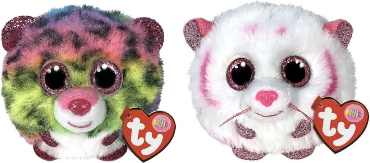 ty - Knuffel - Teeny Puffies - Dot Leopard & Tabor Tiger