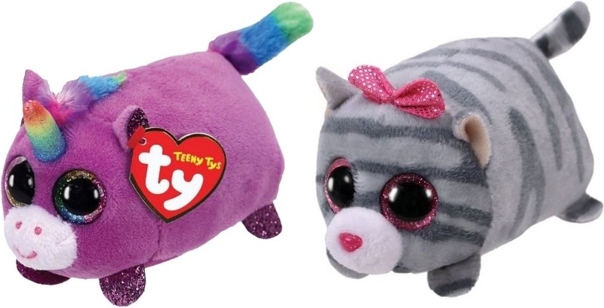 ty - Knuffel - Teeny &apos;s - Rosette Unicorn & Cassie Mouse