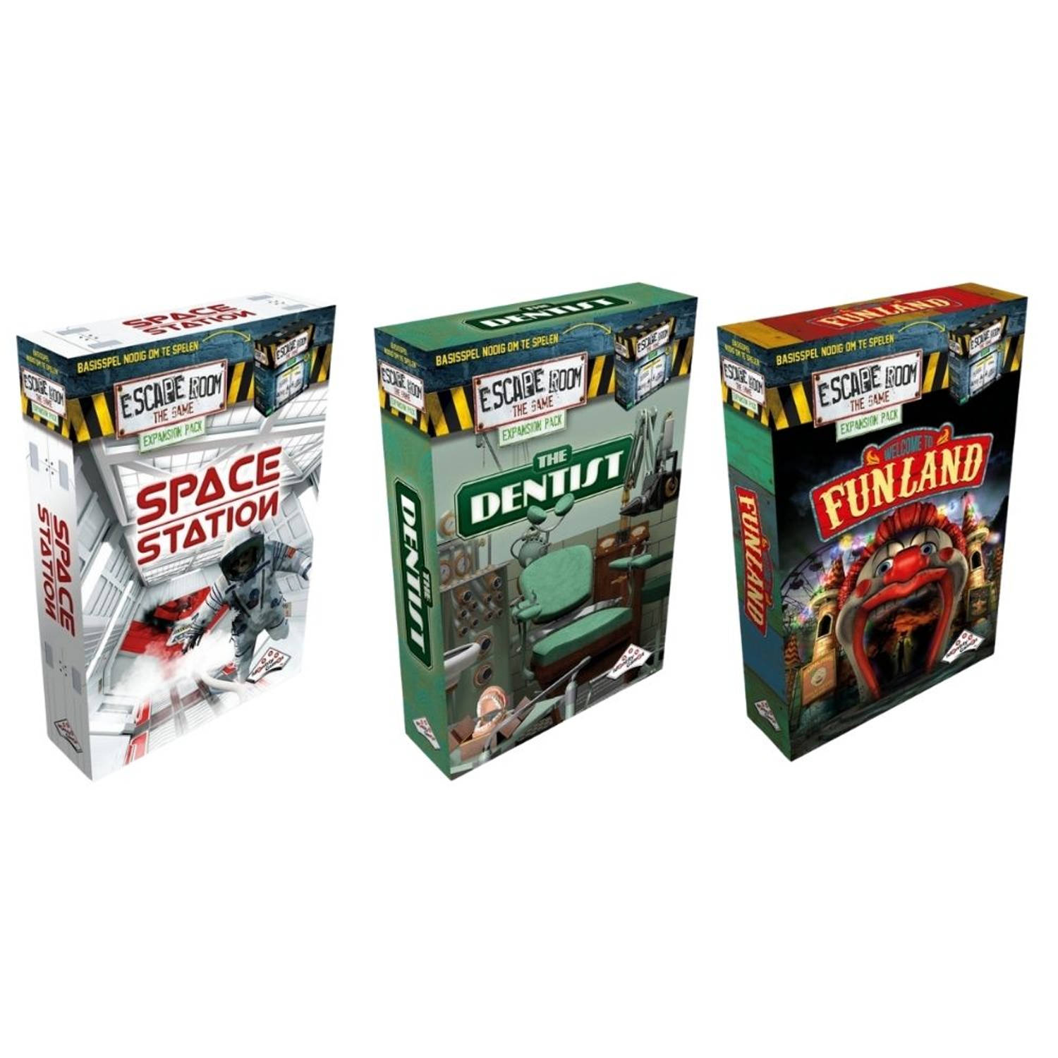 Identity Games Uitbreidingsbundel - 3 Stuks - Escape Room - Space Station & The Dentist & Funland