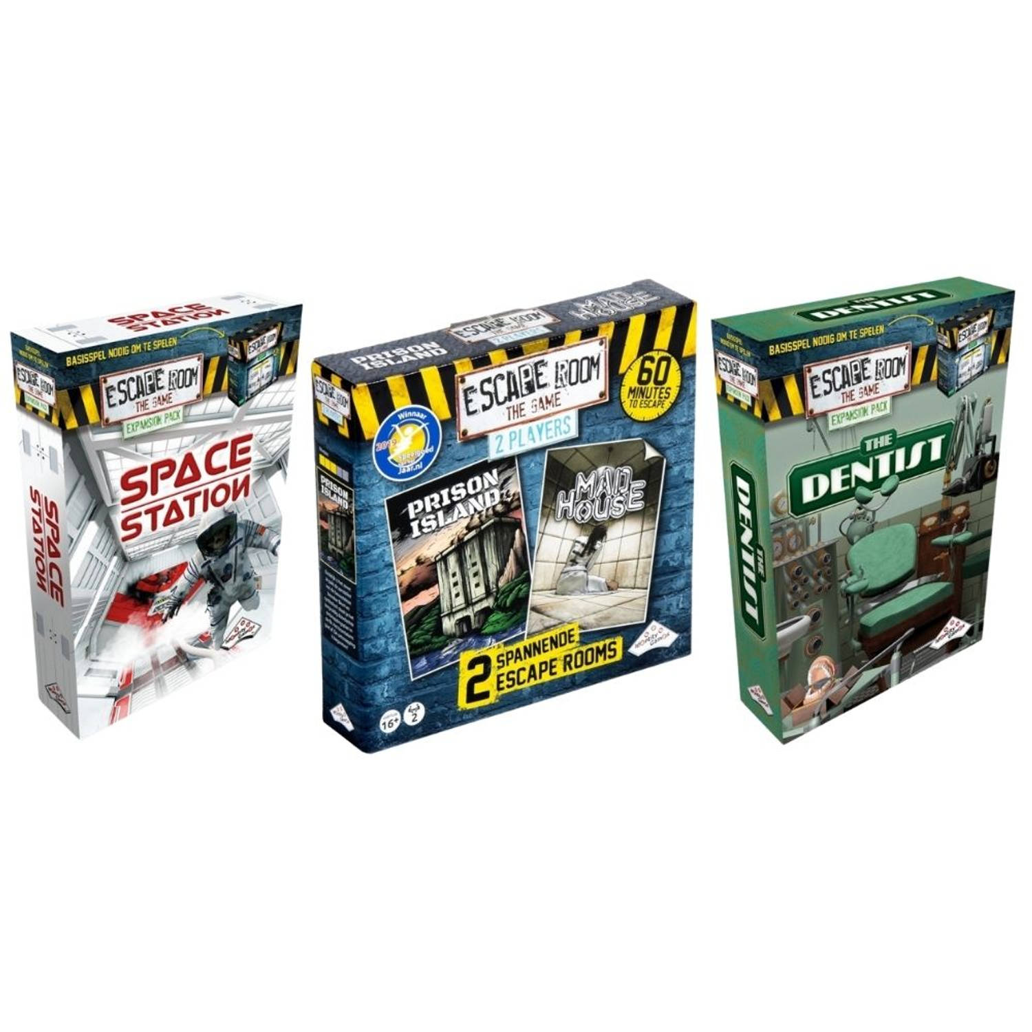 Identity Games Uitbreidingsbundel - 3 Stuks - Escape Room - Space Station & The Dentist & Mad House