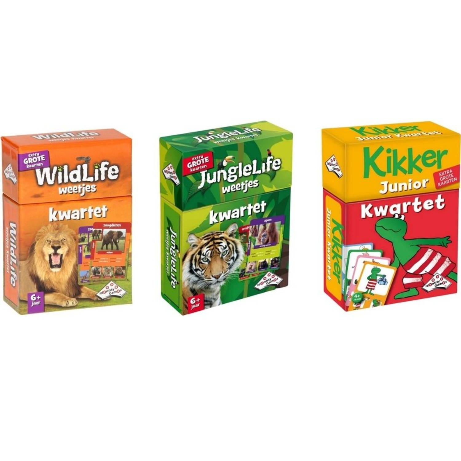 Identity Games Spellenbundel - Kwartet - 3 Stuks - Wildlife Kwartet & Junglelife Kwartet & Kikker Jr. Kwartet