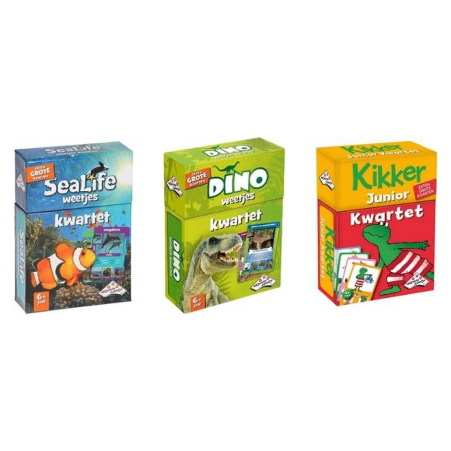 Identity Games Spellenbundel - Kwartet - 3 Stuks - Sealife Kwartet & Dino Kwartet & Kikker Junior Kwartet