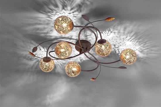 Paul Neuhaus GRETA 6398-48 Plafondlamp LED, Halogeen G9 240 W Roest, - Bruin