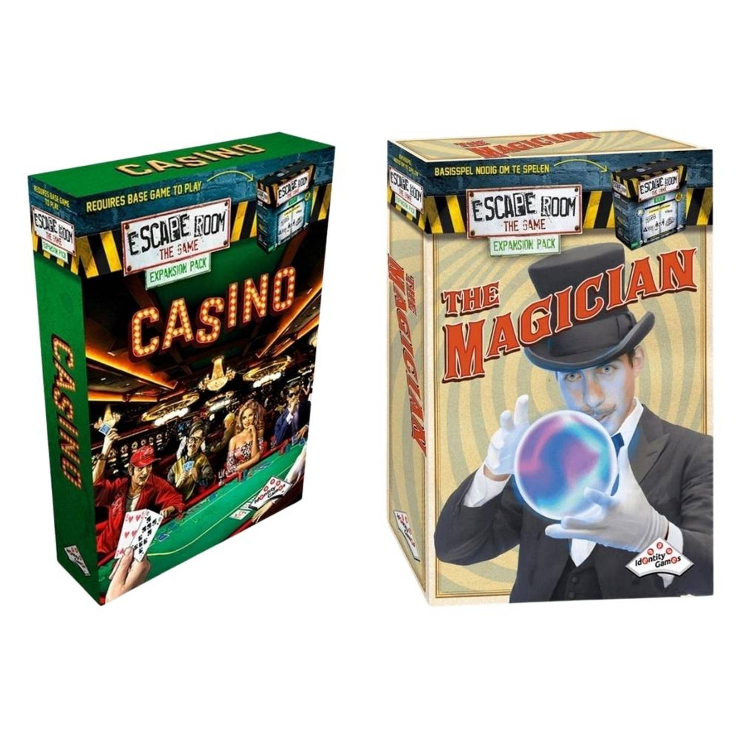 Identity Games Uitbreidingsbundel - Escape Room - 2 Stuks - Uitbreiding Casino & Uitbreiding Magician