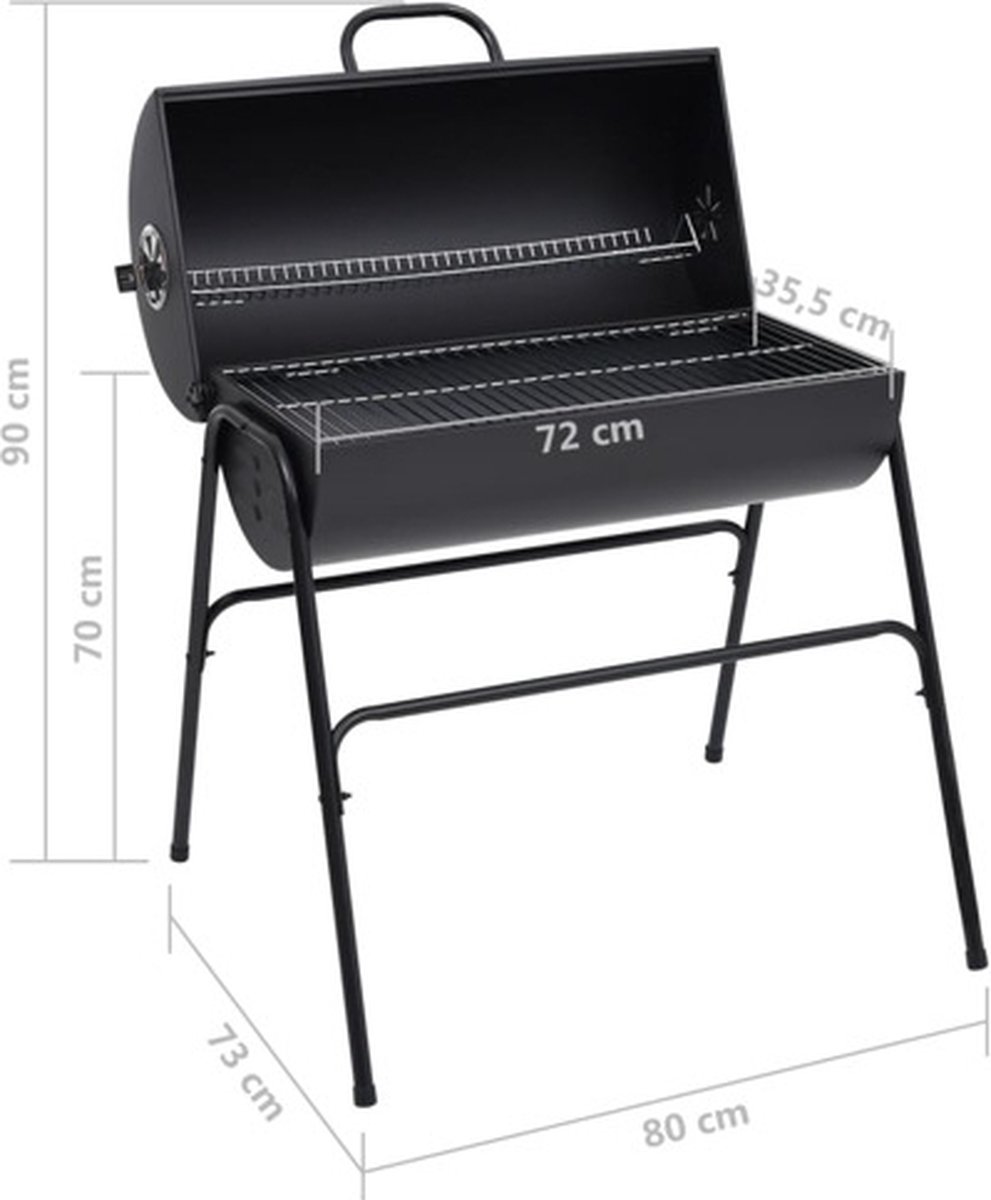 Vidaxl Barbecuevat Met 2 Kookroosters 80x95x90 Cm Staal - Zwart