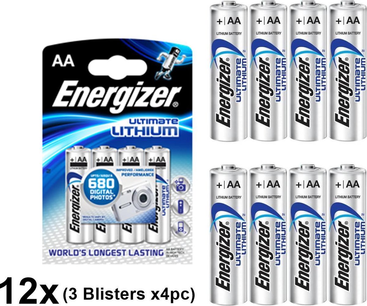 Energizer Aa L91 Ultimate Lithium 3000mah 1.5v - 12 Stuks (3 Blisters A 4st)