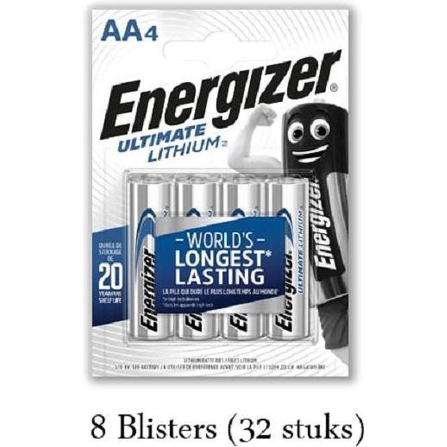 Energizer 32 Stuks (8 Blisters A 4 Stuks) Lithium Aa/l91 1.5v 4pack