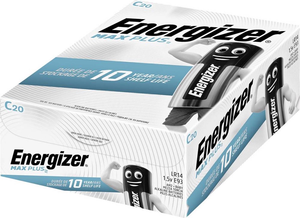 Energizer C Batterij (Baby) Max Plus Industrial Alkaline 1.5 V 20 Stuk(s)
