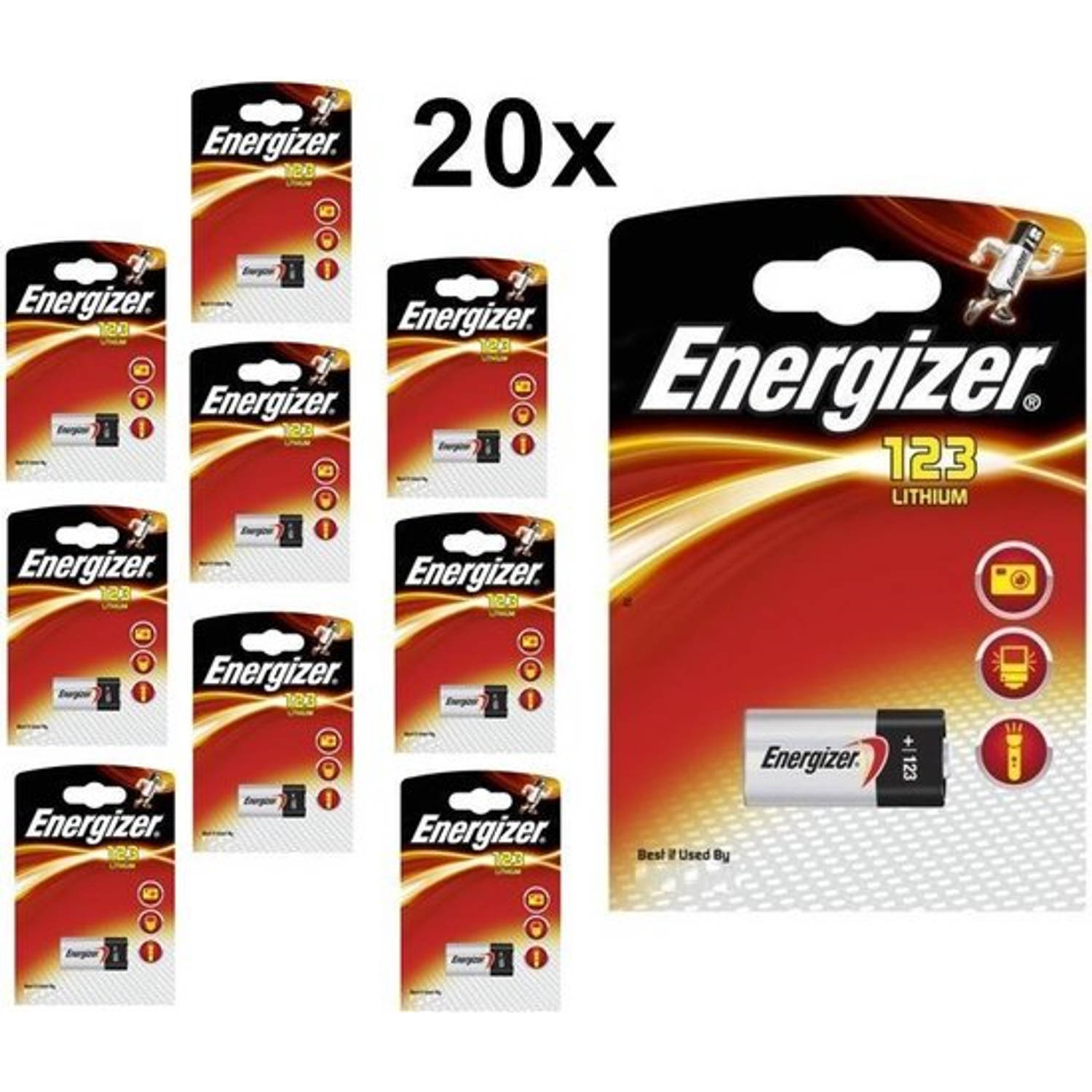 Energizer 20 Stuks - Cr123 3v Lithium Batterij