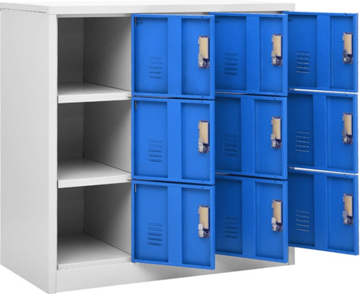 Vidaxl Lockerkasten 2 St 90x45x92,5 Cm Staal Licht En - Blauw