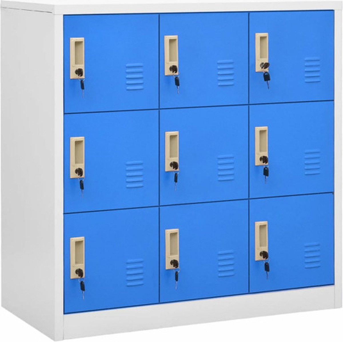 Vidaxl Lockerkasten 5 St 90x45x92,5 Cm Staal Licht En - Blauw