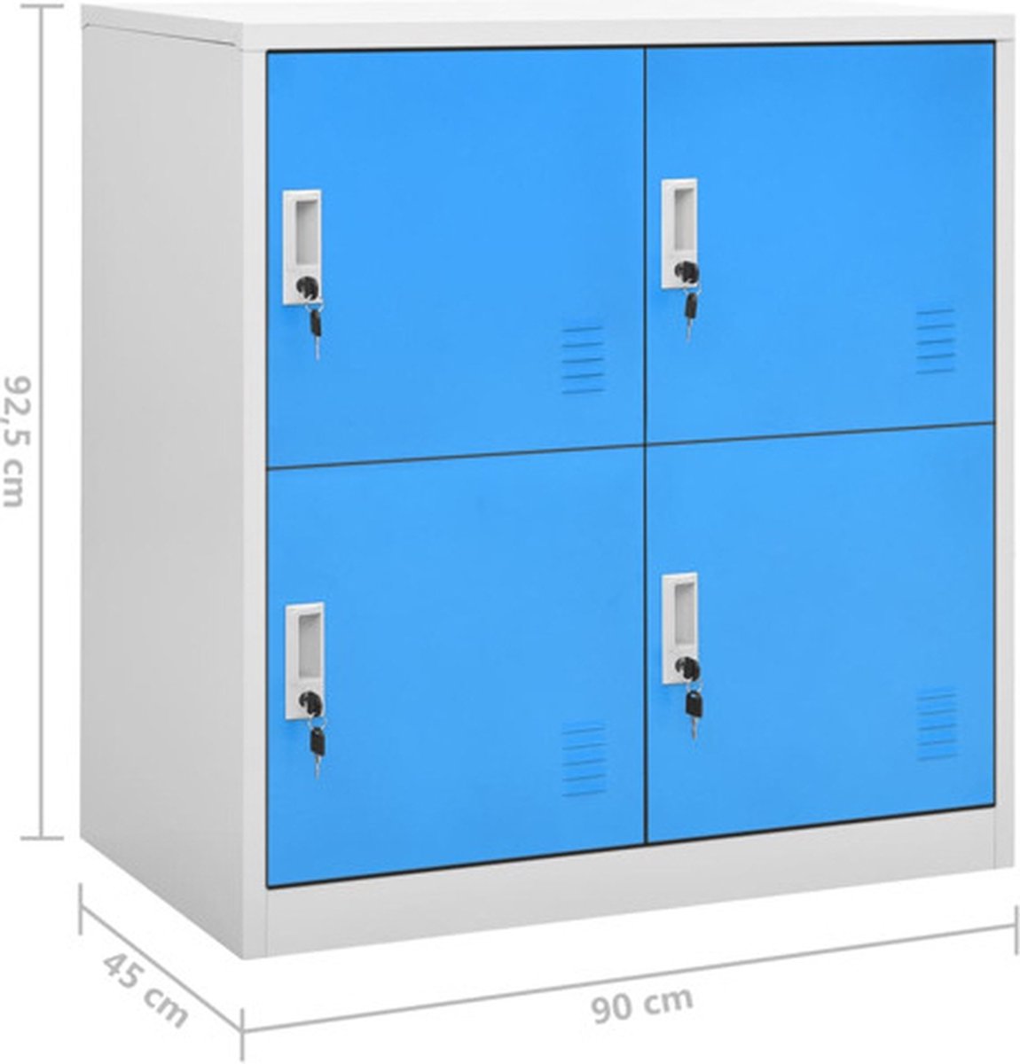 Vidaxl Lockerkasten 5 St 90x45x92,5 Cm Staal Licht En - Blauw